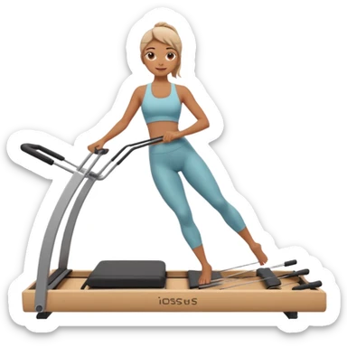 A girl doing pilates reformer sticker