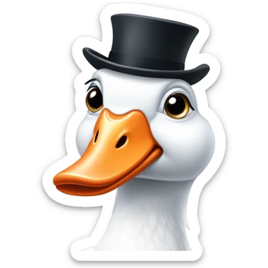 White goose with monocle  sticker