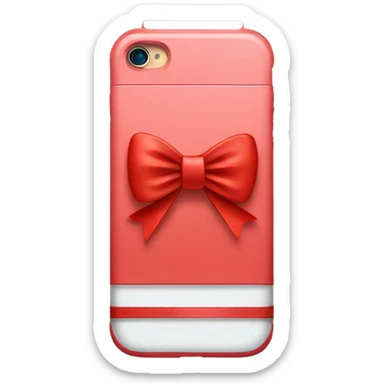 red iphone with bow sticker