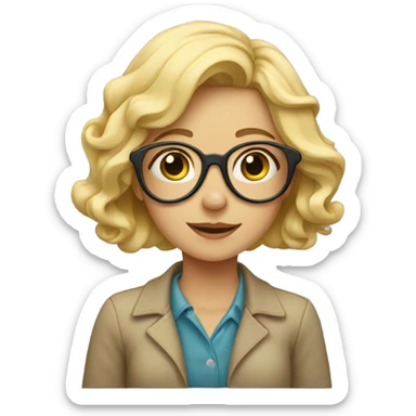 blond girl with glasses making heart with hands sticker