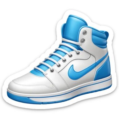 basketball sneaker object icon, high-top shoes, sporty design, glossy details, 3D cartoon, mobile game icon style, centered, clean background, no text, no watermark
 sticker