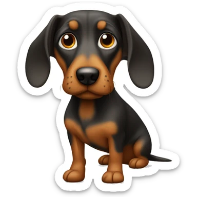 Dackel mit stehohren sticker