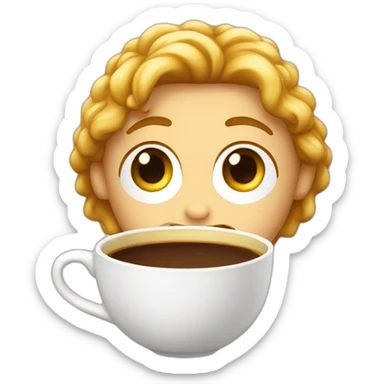 una taza de cafe con mi cara sticker