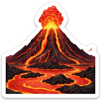 Volcano Planet – lava rivers and erupting peaks sticker