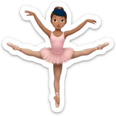 brown hair girl doing ballet sticker