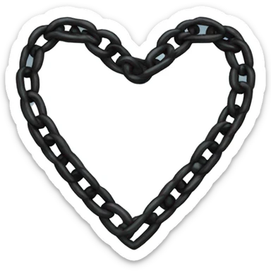 Black chain heart sticker