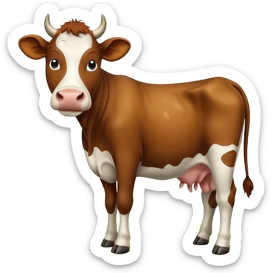 cow in the process of eating grass sticker