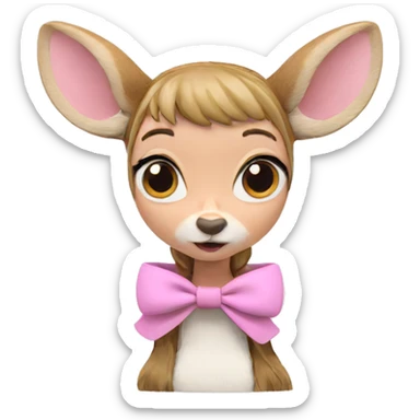 furry girl with deer ears sticker