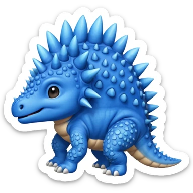 As un emoji de el dinosaurios ANQUILOSAURIO de perfil en color azul que sea bebe  sticker
