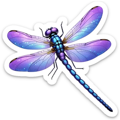 glitter purple dragonfly sticker