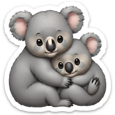 Cute koalas snuggling sticker