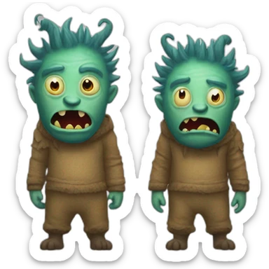 Monstre a deux tete sticker