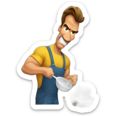 arnold-schwarzenegger-doing-the-dishes sticker