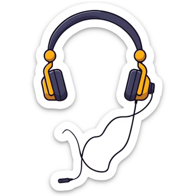 cool teenager wearing headphones sticker