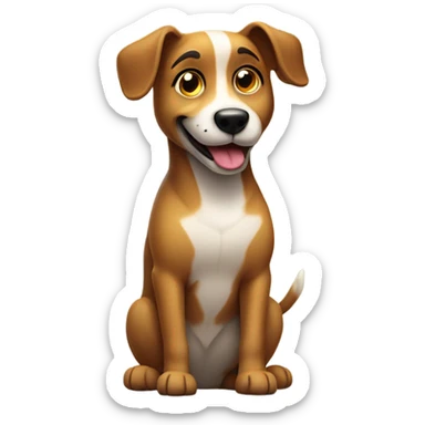 Dog saying thank you  sticker