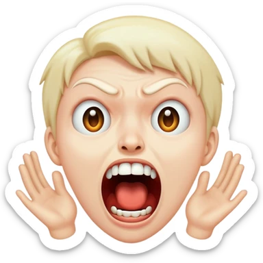 face screaming in fear sticker