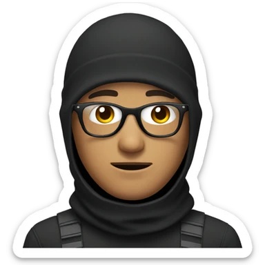 guy in balaclava and glasses sticker