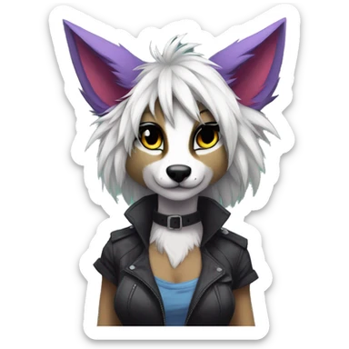 Edgy anthro furry by Falvie, AngieWolf full body sticker