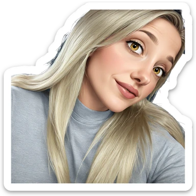 realistic portrait of blonde girl sticker