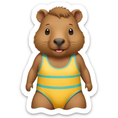 Capy bara in a bathing suit sticker