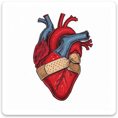 emo heart with a bandage sticker