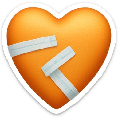 light orange heart with bandages sticker