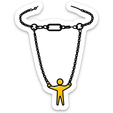 couple connected by a chain sticker