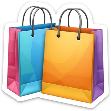 2 beautiful shopping bag sticker