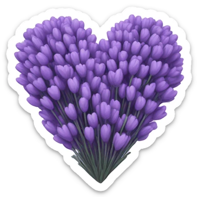Lavender heart sticker