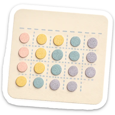 soft pastel gentle habit tracker grid with pastel dots and delicate dotted lines sticker