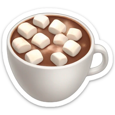 Hot chocolate with marshmallows Christmas themed  sticker
