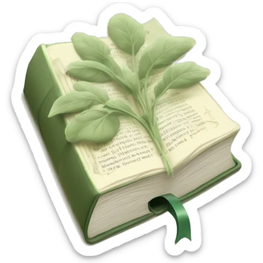 Open Light Sage green holy Bible with a light coloured gardens coming from the sides of the Bible  sticker