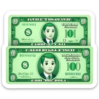 single cash bill 2d format sticker