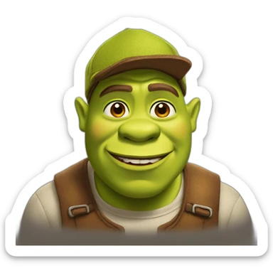 shrek with a brown cap sticker