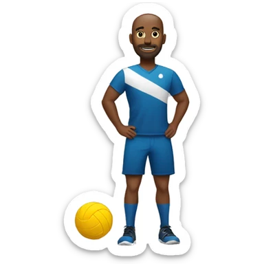 A man plays volleyball with no volleyball sticker