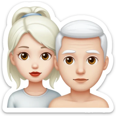 a girl and guy with white skin  sticker