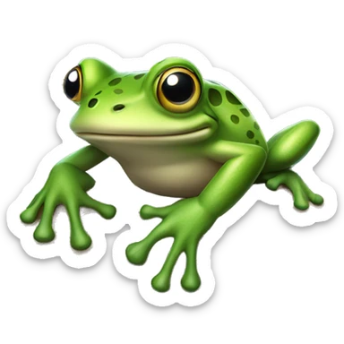 Frog on a log sticker