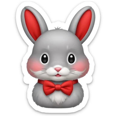 grey bunny with bowtie sticker