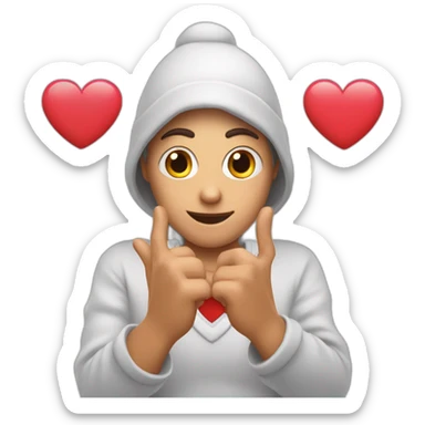 personnage qui fait un coeur avec ses mains sticker