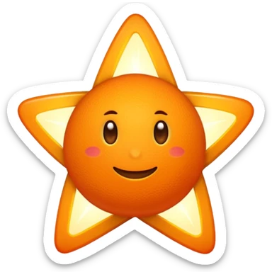 5 orange star sticker