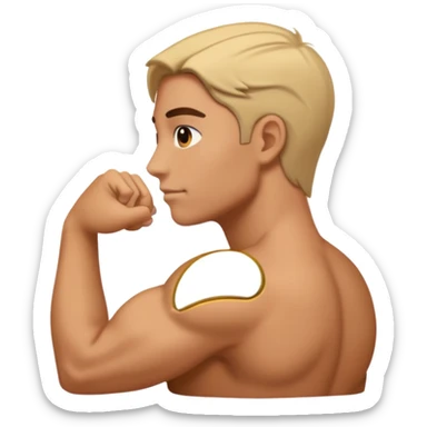 Create a shoulder emoji with all 3 delts visible. Side shoulder view. Arms down and show only shoulder part sticker