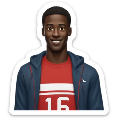 hyper realistic marques brownlee in red tshirt sticker