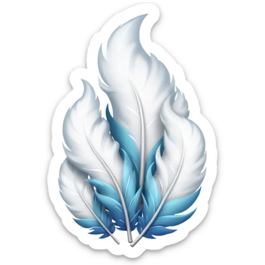 3 plumes blanches sticker