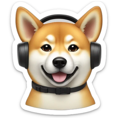 sitting shiba inu wearing vr headset sticker