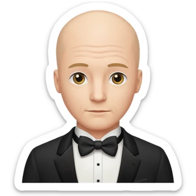 Bald guy with mullet in tuxedo sticker