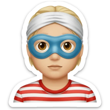 A theif robber emoji,Stripped shirt.eye mask. sticker