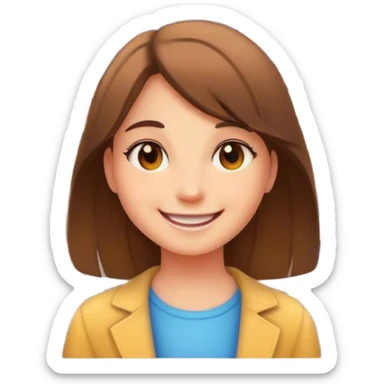 smiling girl in cityscape sticker