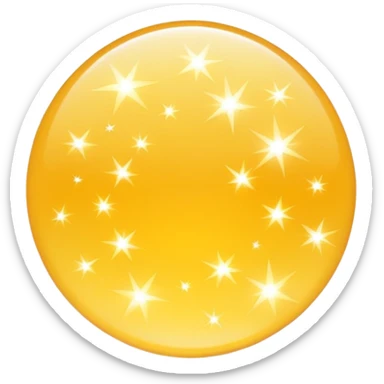 Generate a high-quality 3D cartoon-style emoji of yellow sparkles, shimmering and glittering effect, scattered randomly, smooth gradient colors, rounded and cute appearance, no human faces or objects, simple white background, high-resolution.

 sticker