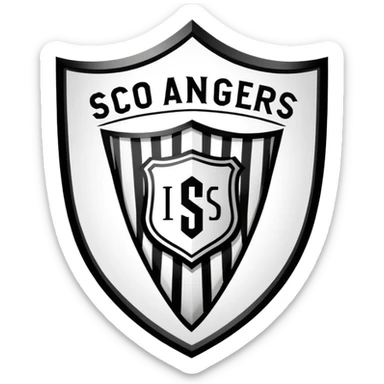 Football club SCO Angers logo, black and white striped shield with 1919 year, sports team emblem sticker