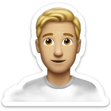 Guy with a side part and long nose sticker